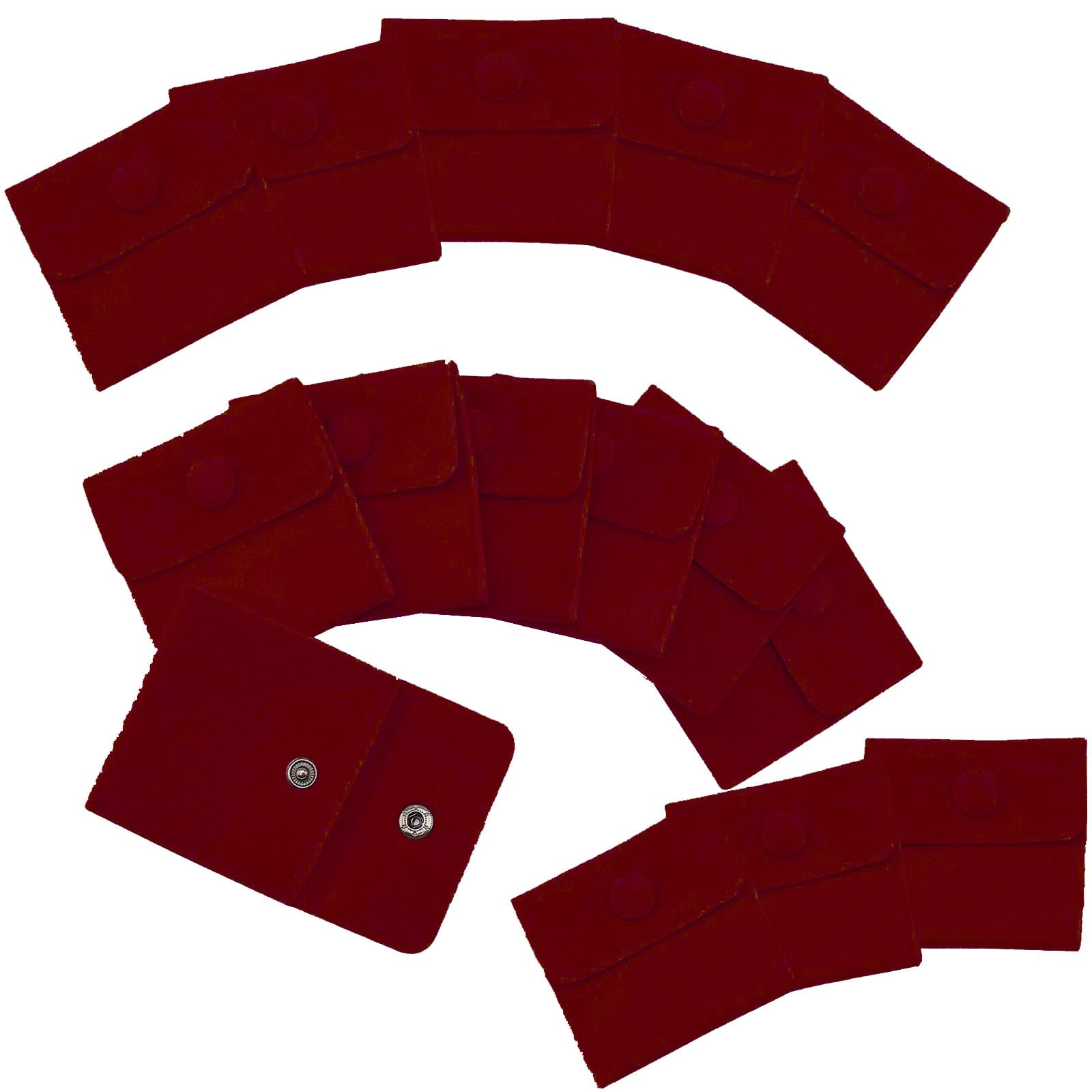 

15 Pcs Velvet Jewellery Bags with Snap Button,Velvet Pouches Gift Packaging Bags for Wedding,Party,Christmas, Birthday Favours,Valentine s Day вина червоного кольору