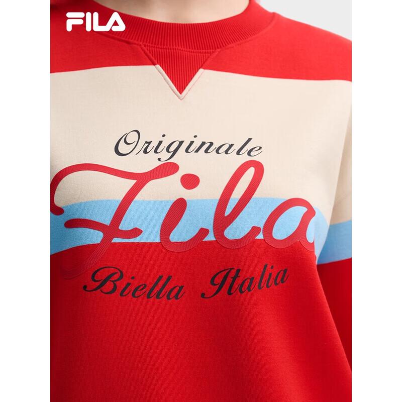 FILA Women's 2026 Spring Wide Stripe Colorblock Knit Pullover