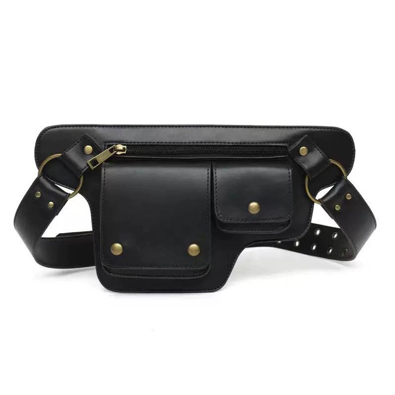 

Women s Solid Color PU Leather Fanny Pack, Fashion Adjustable Casual Sling Bag, Lightweight Waist Bag for Daily Use чёрный