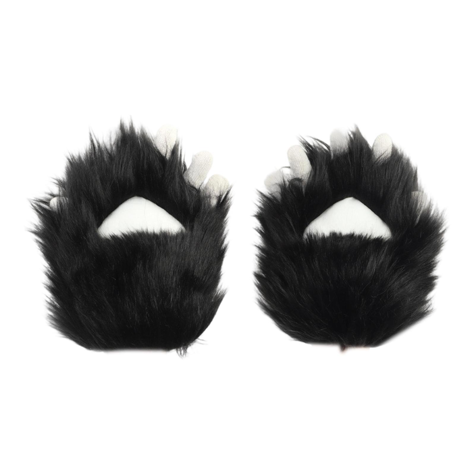 

Cat Paw Gloves Cartoon Simulated Plush Gloves for Party Carnival Nightclub