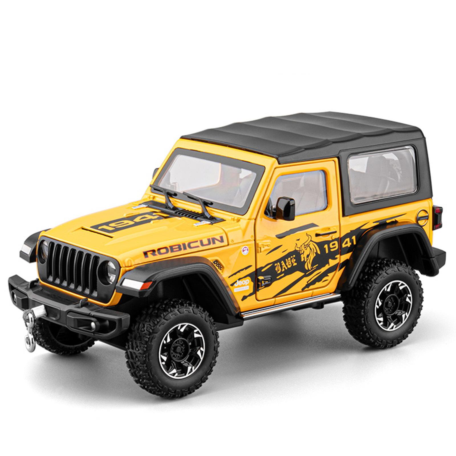 

Модель Jeep Wrangler 1/24 Металлическая Внедорожник Крюк Растягивание Разборка Верхний Тент Мальчик Машина Игрушка Подарок Миниатюрная жёлтый