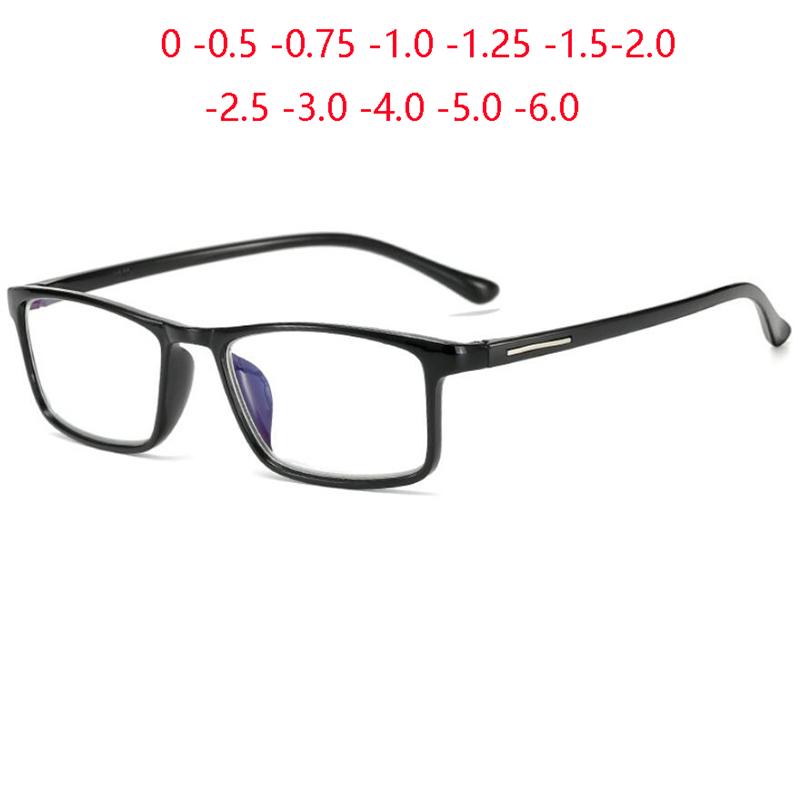 Ultralight  Finished Myopia Glasses Women Men Comfortable Square Student Short-Sight Eyewear Prescription -0.5 -1.0 To -4.0