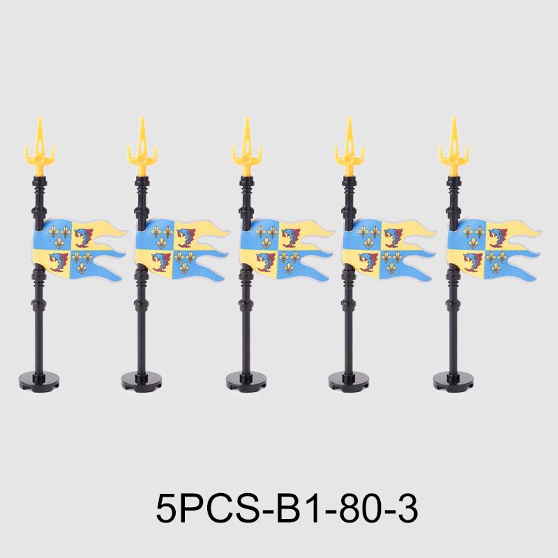 Medieval Military Flag Series War Castle Knight Soldier Warrior Accessories Building Blocks Ancient Holy Rome Bricks Toys Gifts