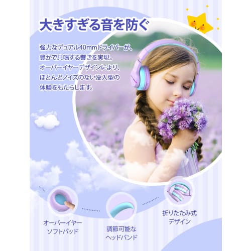 iClever Kids' Bluetooth Headphones, Wireless Kids Headphones with Volume Limiting (74/85 dBA), 55 Hours of Playtime, and Mic for School, Tablets, and