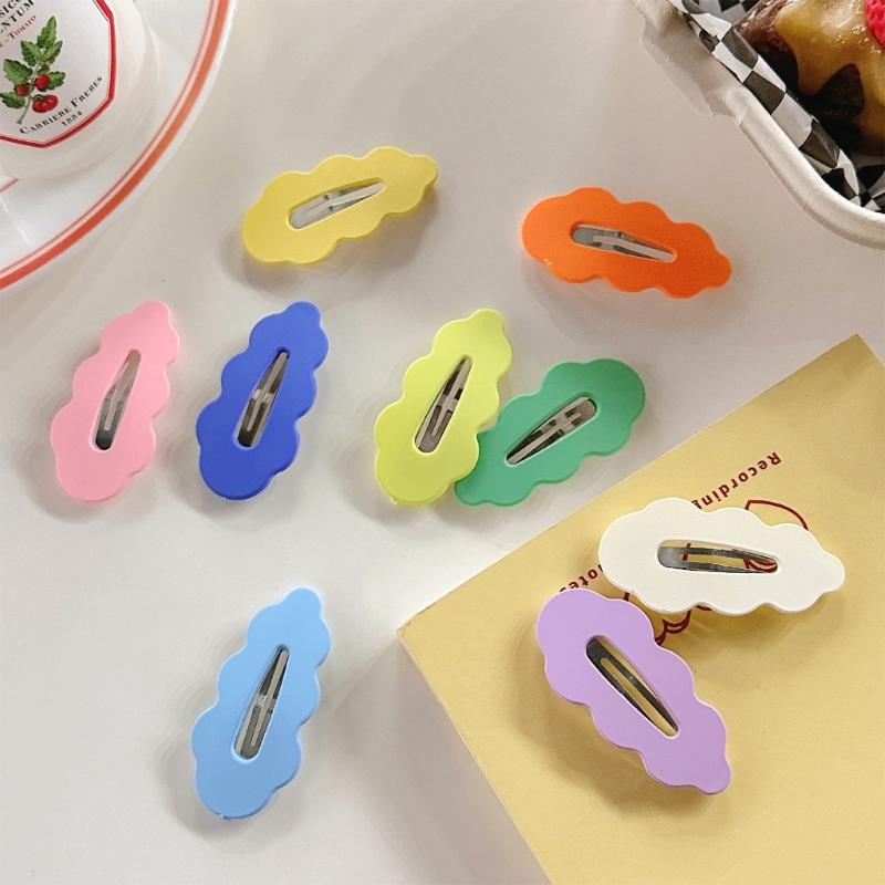 Cute Flat Clip Hairpin Barrettes Casual Cloud Shape Headwear Bunches Clip Simple Hair Clip Photo Props