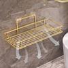 Adhesive Storage Rack Wall Mounted Large Capacity Rack with Hollow Drainage Anti-Rust Organizer for Bathroom Kitchen