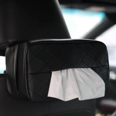 Mellbo Car Tissue Case, Car Tissue Case, Back Seat Headrest, Elastic Attachment Belt, PU