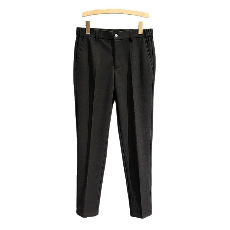 Autumn and winter new men's pants business casual men's straight slim pants long pants versatile solid color blue men's clothing