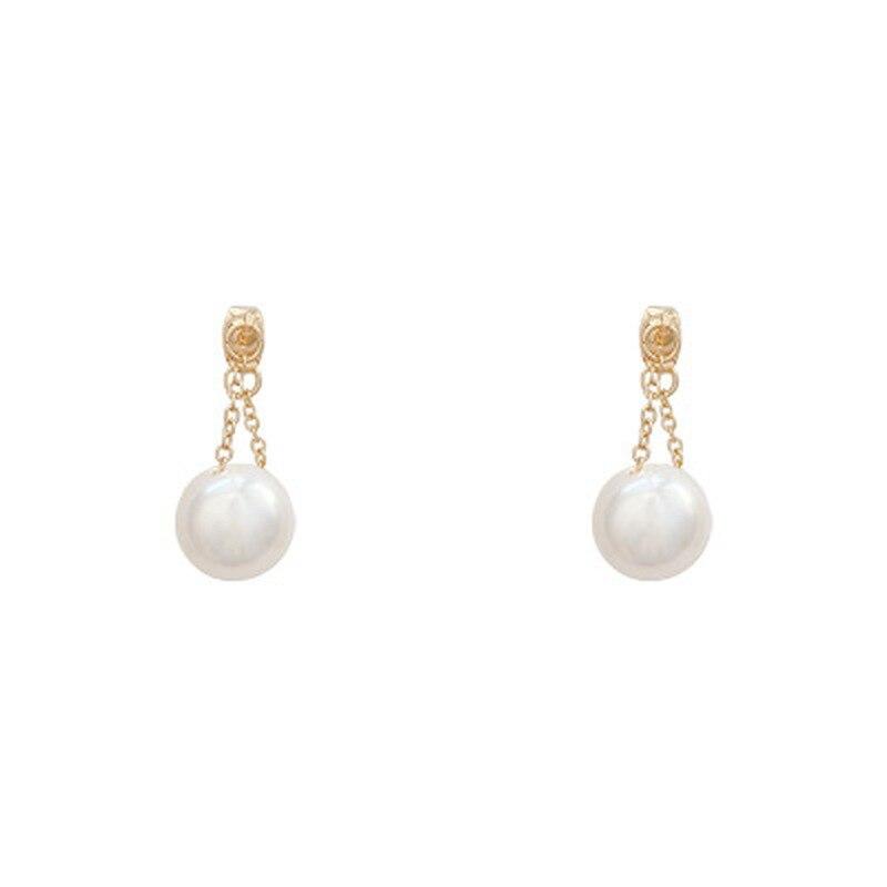 Sleek Simple Graceful Small Pearl Pendant Earrings Woman Latest Stylish Celebration Party Event Ladies 'Unusual Dangle Stylish Jewelry Earrings