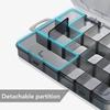 Multi Compartment Parts Box Removable Divider Transparent Plastic 18 Grids Hardware Storage Box for