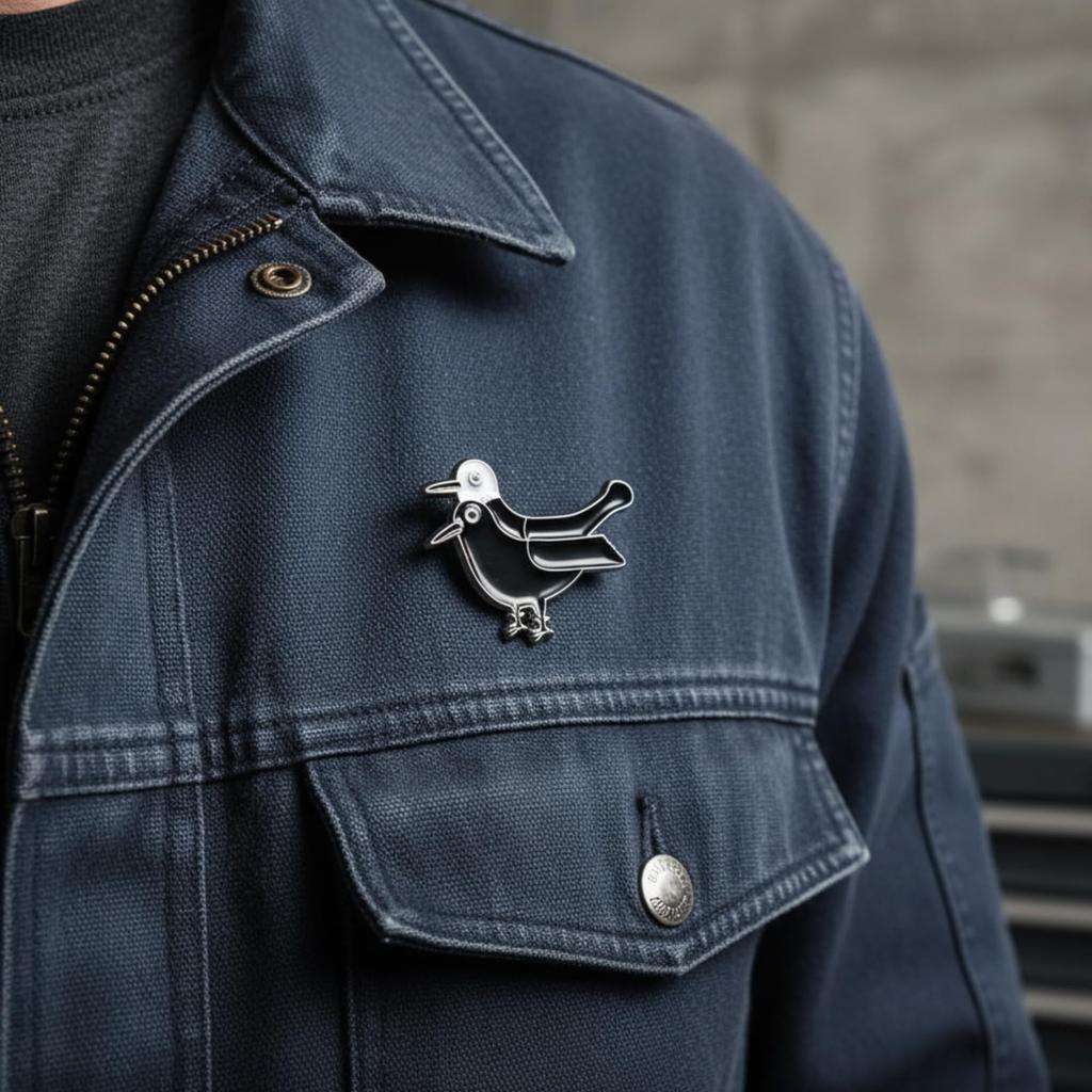 Don Flyee Yogennotori (Demonic Bird) Pin, Butterfly Clutch, Lightweight Alloy Accessory, Amulet, Gift, C0062