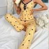 Sommer Damen sexy süß niedlich sexy Kunstseide Hosenträgerhose Loungewear Zweiteiler Loungewear