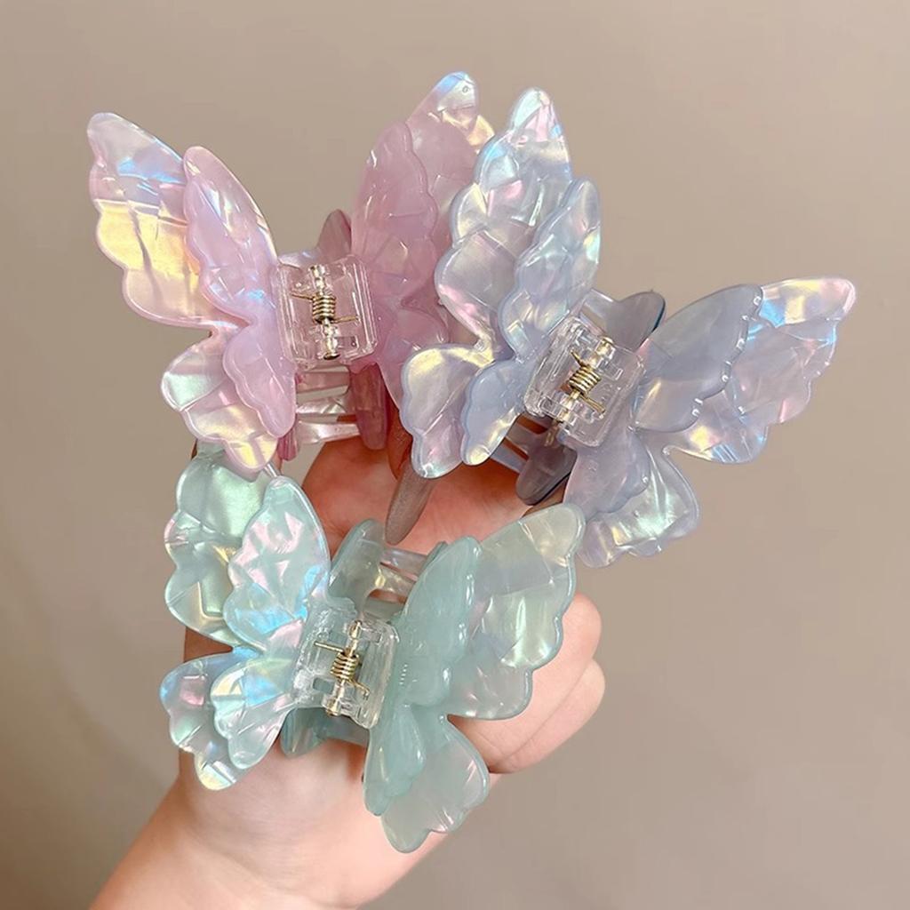 Butterfly Hair Claw for Women Acrylic Handmade Back-of-Head Shark Clip Hair Accessories