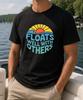 Floats Well With Others T-Shirt | Retro Sunrise Lake Graphic Tee