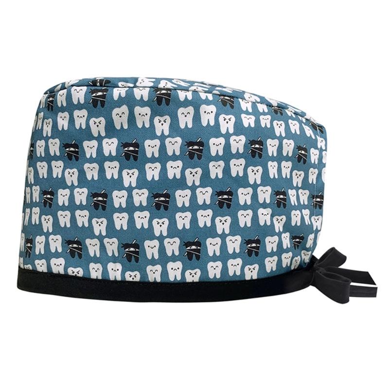 Turban Scrub Caps for Beauty Salon Comfortable Doctor Nurse Surgeon Hat for Hospital Staff Printed Working Hat for Bakery