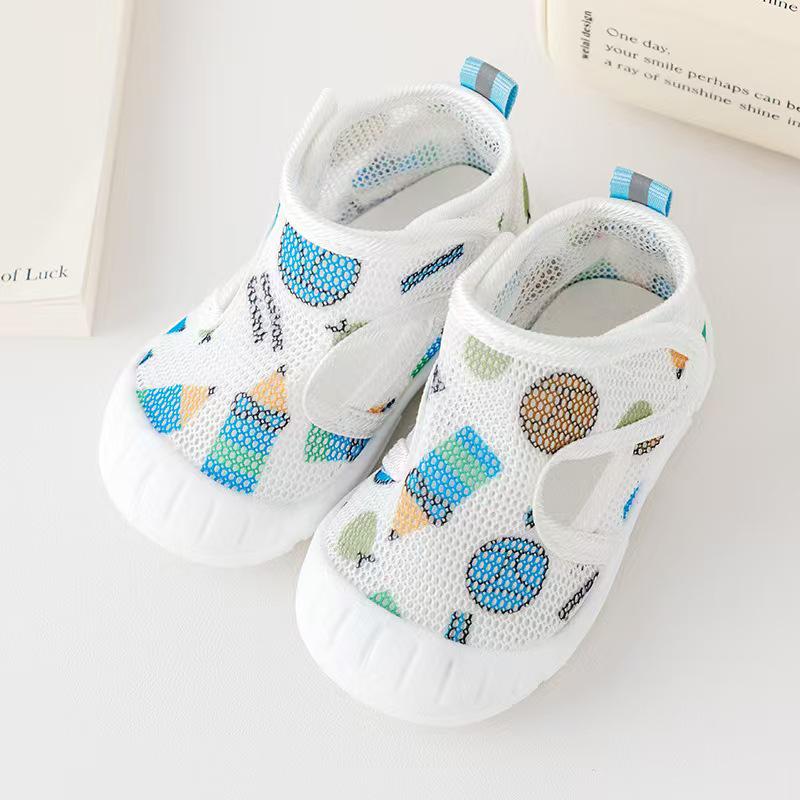 Breathable Mesh Toddler Sandals with Non-Slip Soft Soles and Velcro for Boys & Girls