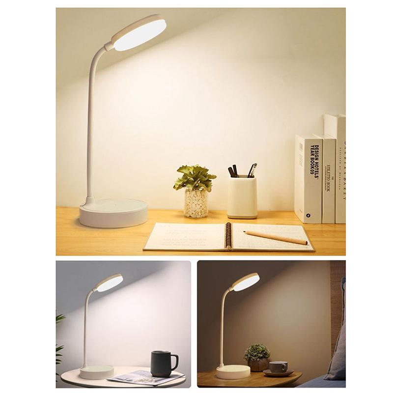 LED Skrivebordslampe 3 Nivåer Dimmbar USB Oppladbar Batteridrevet Bærbar Berørings Bordlampe Øyebeskyttelse For Soverom Nattbord