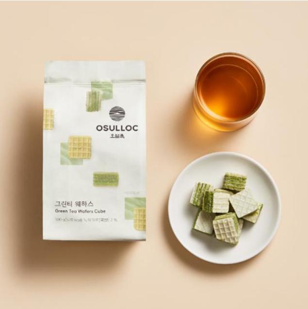 Osulloc Green Tea Wafers X3 + Dalbit Walk Single Pack – Tea Snack Set