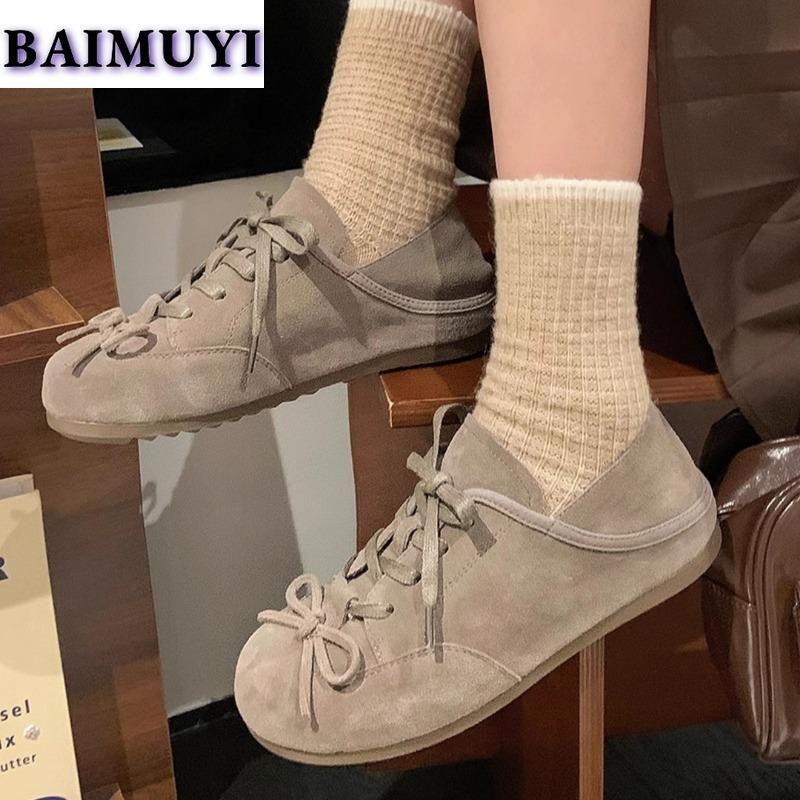 

Босоножки на плоской подошве с бантом, повседневные женские кроссовки, замшевые мюли, женские брендовые лоферы 2024 года, осеннее спортивное платье в стиле Лолита на шнуровке, Zapatillas De Mujer 35