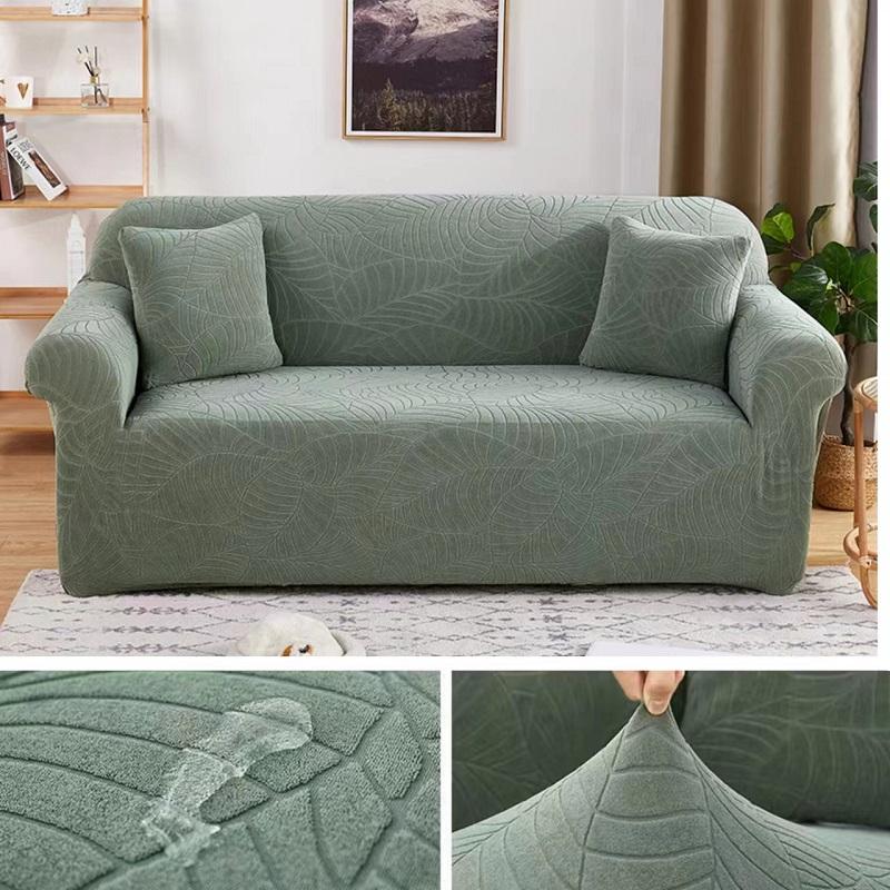 Verdickte gemusterte Jacquard-Sofahülle für das Wohnzimmer 1/2/3/4 Personen Elastische Sofahülle Eckform Ecksofa Hülle 1 Seater 90-140cm