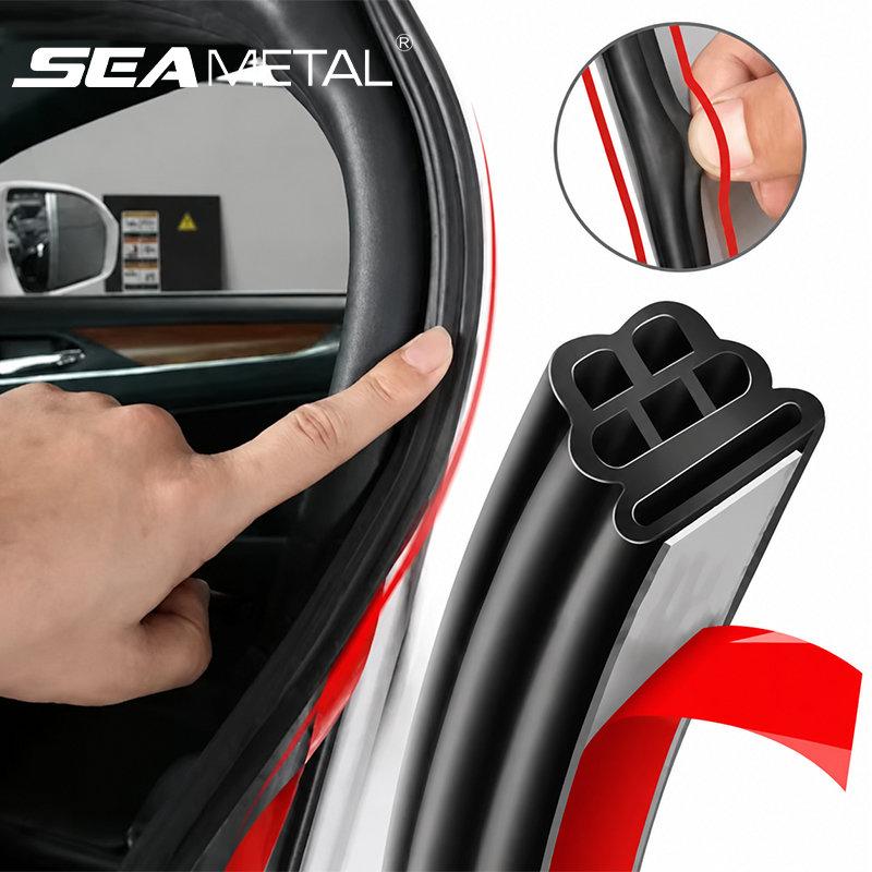 SEAMETAL Car Door Seal Strip 5/12/16m Rubber Sealant Noise Insulation Anti-Dust Soundproofing Auto Hood Trunk Sealing Strips Accessories