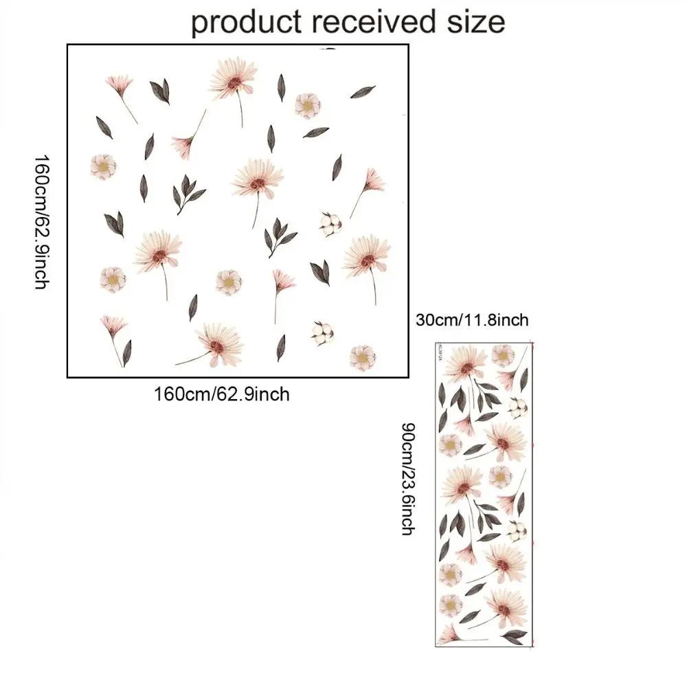 New Boho Flowers Wall Stickers Watercolor Removable Decorative Decals PVC Eco-friendly Murals Nursery Kindergarden