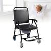 Mobile Potty Chair with Wheels Foldable High Load Bearing Capacity Thickened Toilet Wheelchair for Home