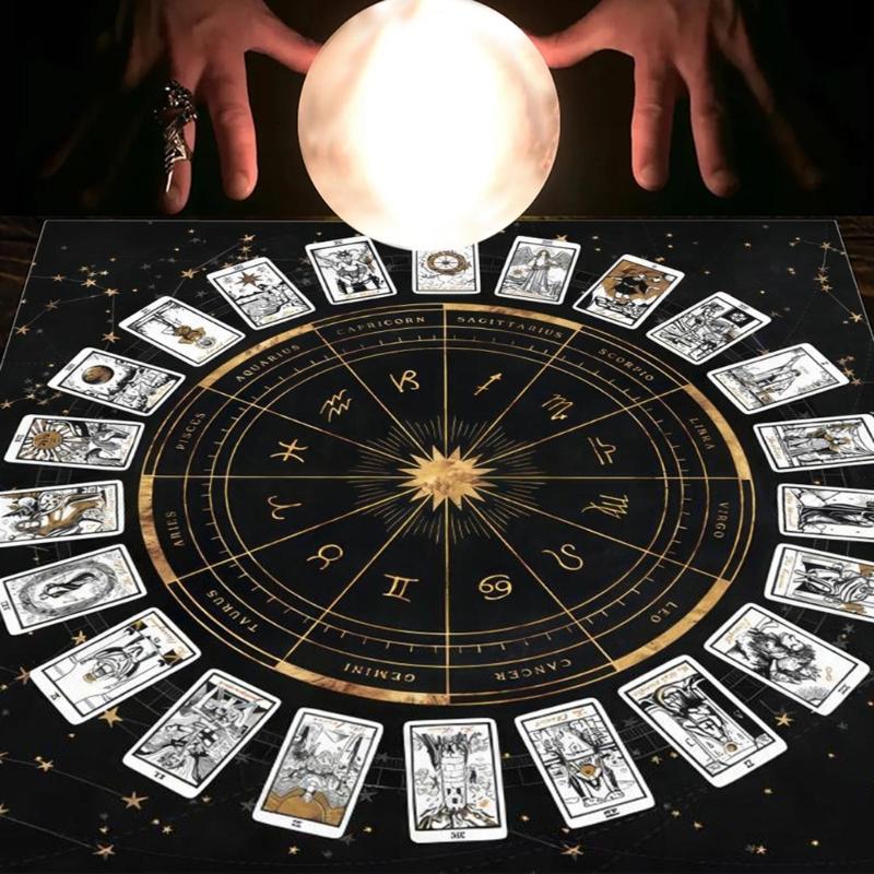 Square Flannelette Tarot Altar Cloth Board Game Pad Astrological Oracles Pad Table Cover Card Mat Divinations Tablecloth