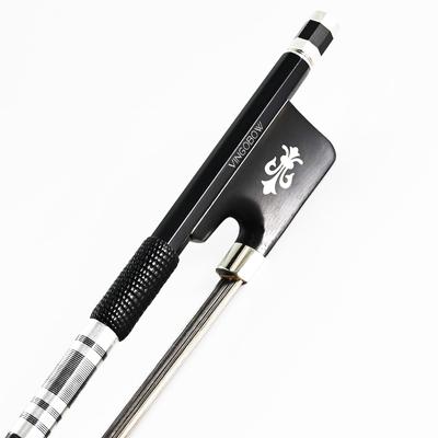 Vingobow Full Size Cello Bow Advanced Carbon Fiber Bow with Black Hair and White Hair Mixed Unique Design 4/4