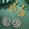 LIKGREAT Vintage Celtic Crescent Moon Sun Drop Dangle Earrings for Women Stainless Steel Good Luck Pendant Jewelry Birthday Gift