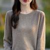 Ny Høst- og Vinterstil Genser Dame Rund hals, Langermet, Løs Strikket Basisgenser