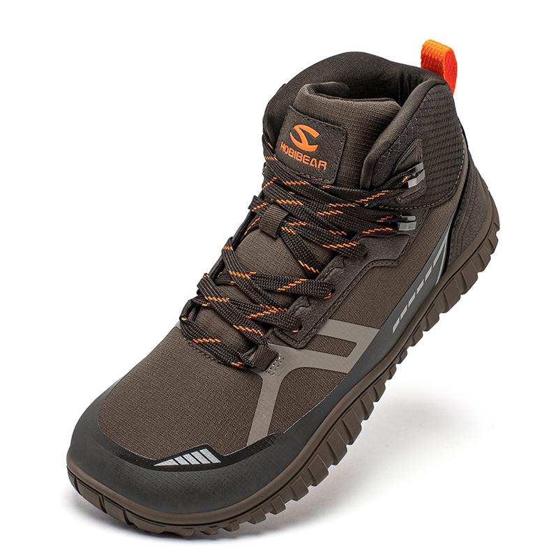 

HOBIBEAR Mid Top Barefoot Shoes Mens Womens Wide Toe Hiking Boots Outdoor Non-Slip Trail-Running Shoes 46