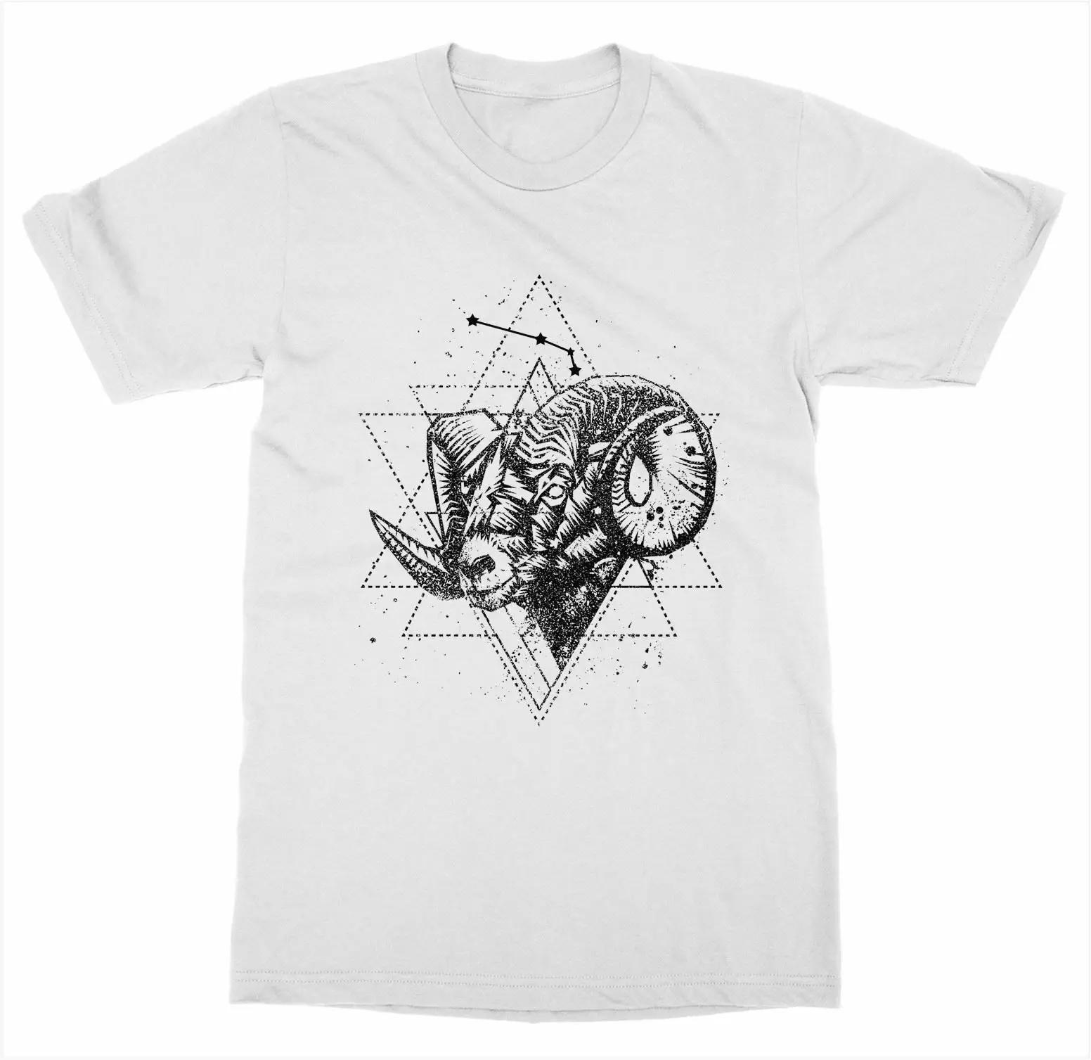 

Horoscope Astrology Sign Zodiac Aries Birthday Gift Mens TShirt 100 Cotton ONeck Summer Short Sleeve Casual Unisex Tshirt S