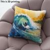 Watercolor Surfing Scene Decorative Throw Pillow Covers Pattern Cushion Cover Suitable for Sofa Bedroom Car Pillow Cover