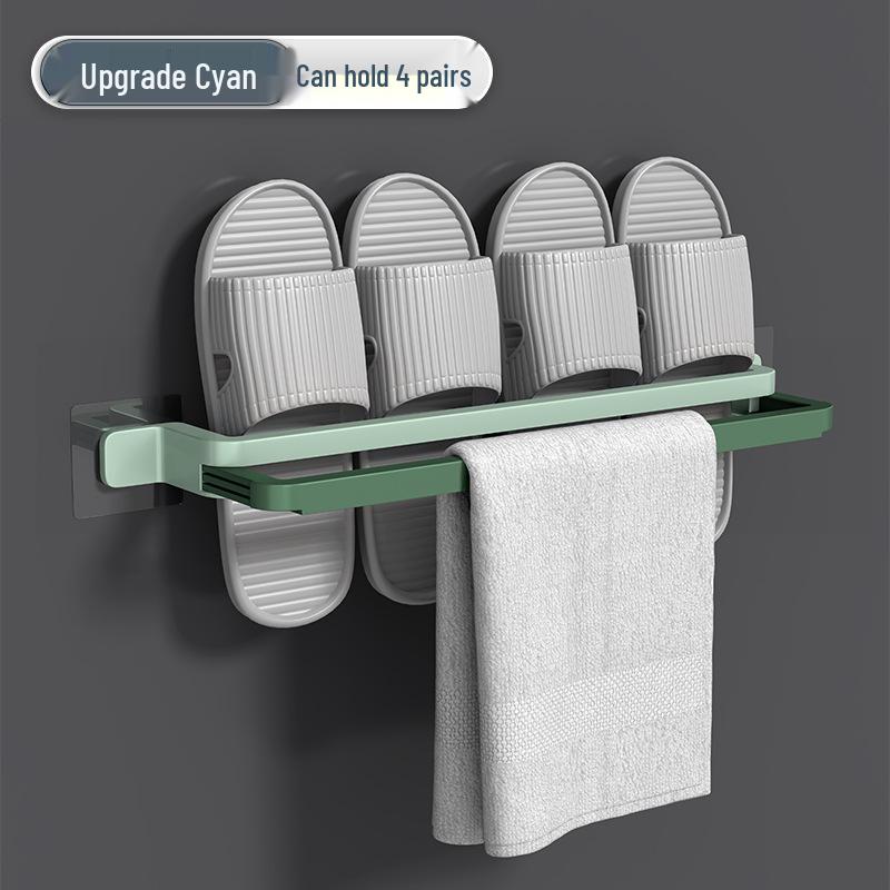 Foldable Wall-Mounted Bathroom Shoe Rack with Drainable Design