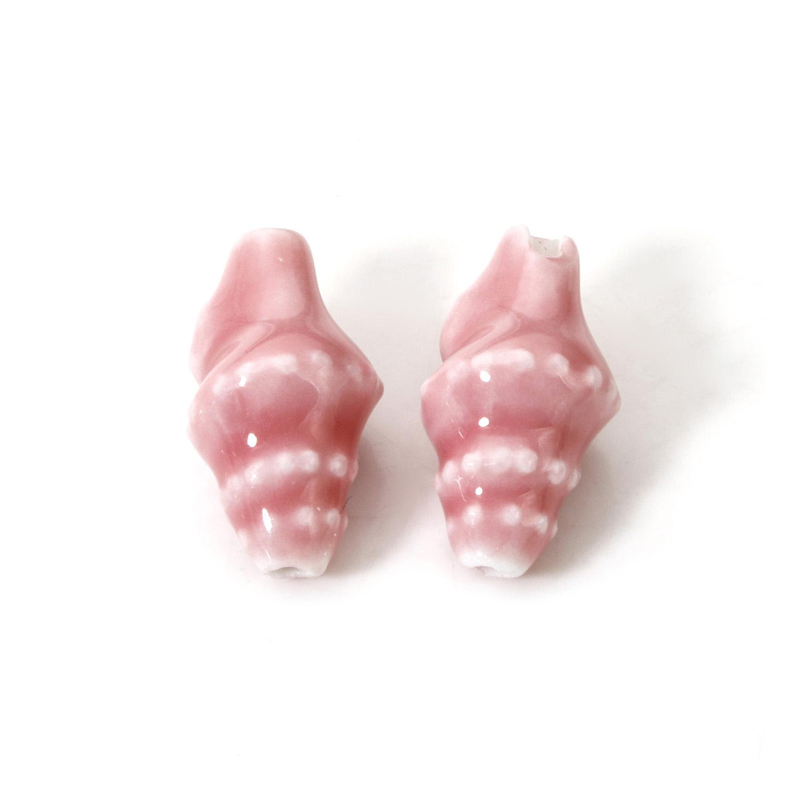 

10 Piece Ceramic Ocean 3D Conch Style Jewelry Beads Sea Snail DIY For DIY Jewelry Earrings Necklace Making About 20x 11mm розовый