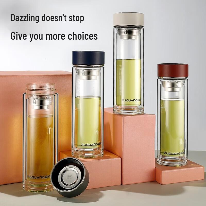 FUGUANG Double Wall Glass Tea Mug 400ml