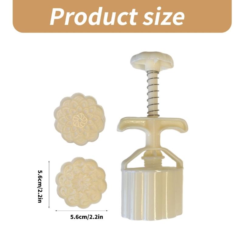 Hand Pressed Mooncakes Mold Cookie Stamp Bean Pastes Cake Molds ABS Pastries Dessert Mould for Baking Enthusiasts