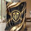 Leeds United Fotballtrykk Flanellteppe, Mykt Varmt Lett Kastepledd for Sofa Seng Camping