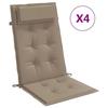 VidaXL High Back Chair Cushions Set of 4 Taupe Oxford Fabric, Cushion, Chair Cushion, Seat Cushion 361899
