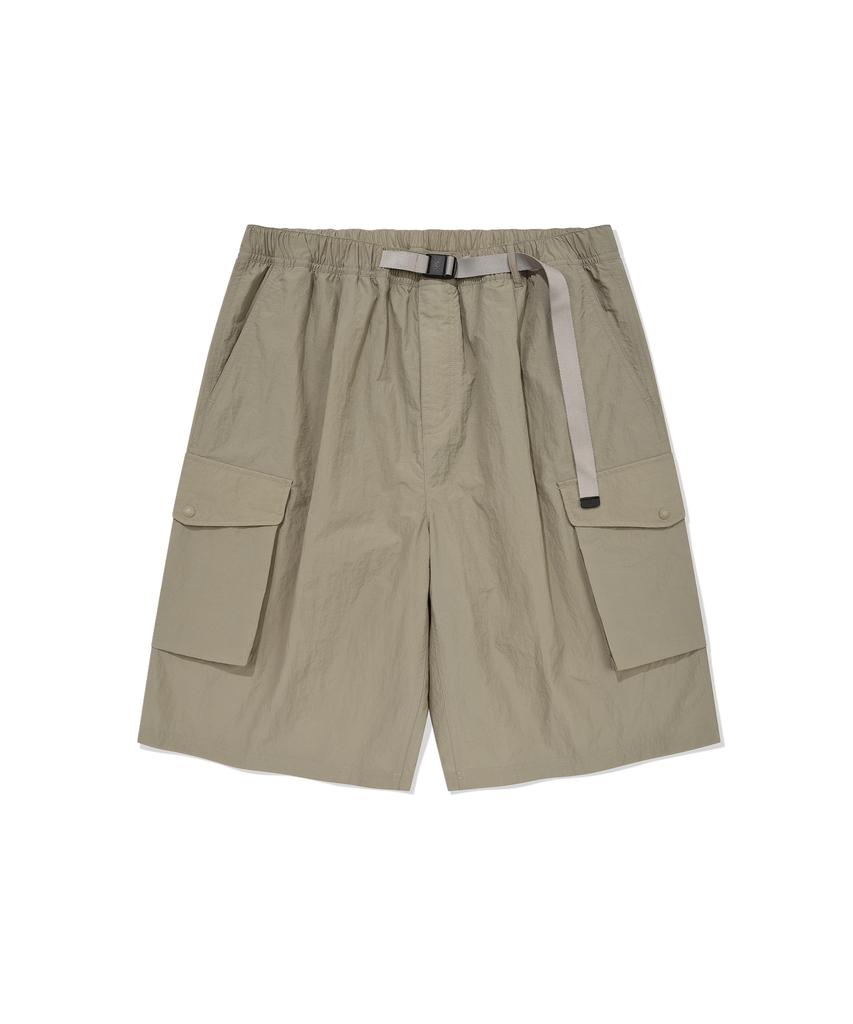 COVERNAT Bermuda Cargo Nylon Shorts Khaki Beige