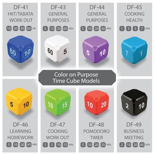 TimeCube Plus Preset Timer with 4 LED Lights and Alarms for Time Management and Countdown Settings (Purple - 5, 10, 20, 30 Minutes)