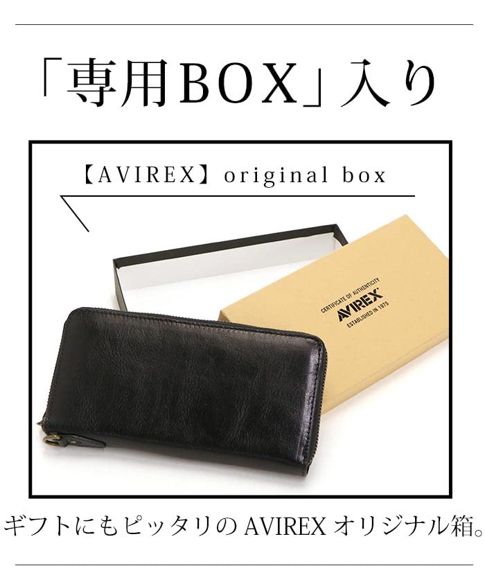 AVIREX BEIDE Round Zipper Long Wallet Long Wallet Leather AX9102