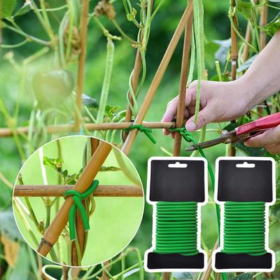 Garden Plant Wire Ties 2PCS Green Twist-Tie Plant Support,Heavy Duty Soft Wire Tie Tomato Plant Tie Garden Supply,for Plants/Artificial Hedge
