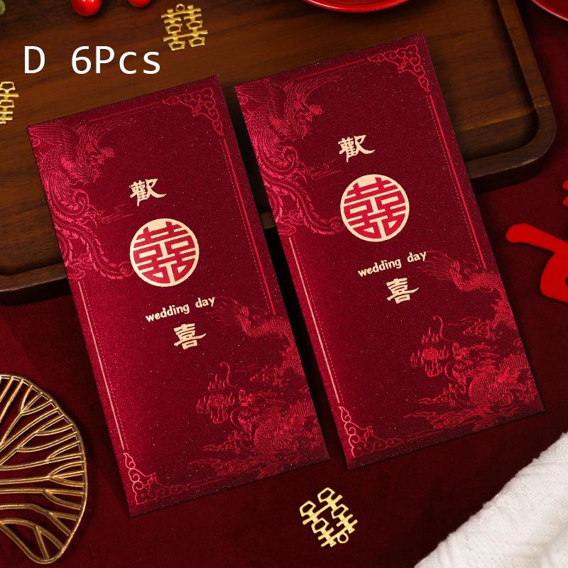 6 Pcs Red Envelopes for Chinese Wedding Money Gift Lucky Fortune Pockets D вино красного