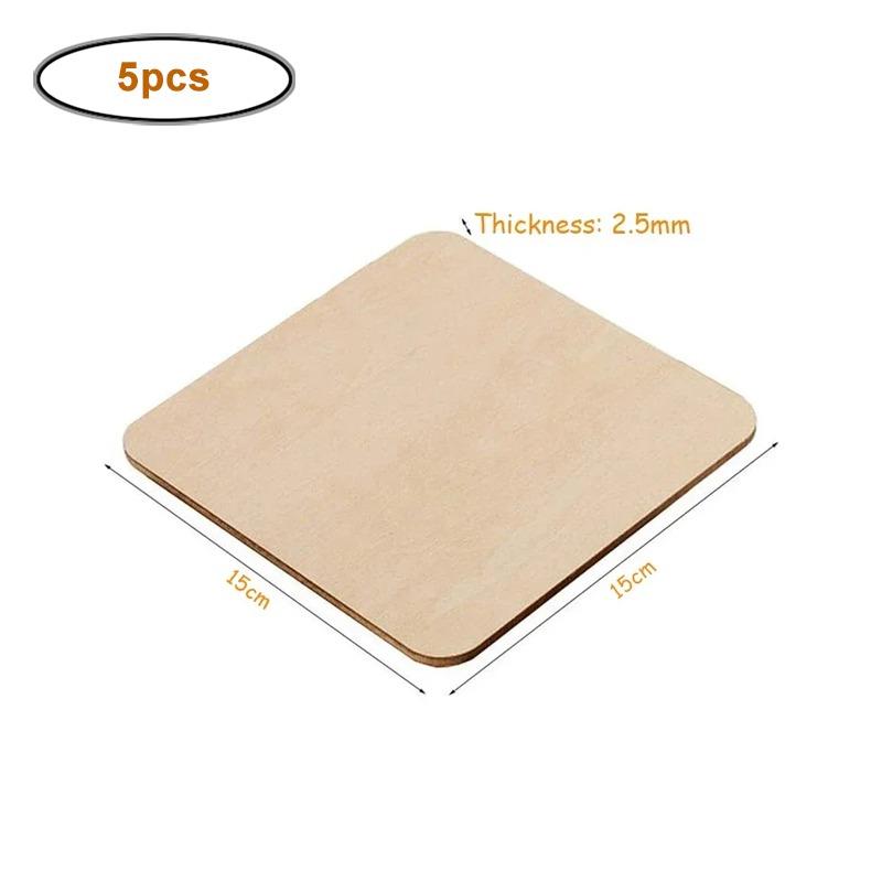 12-30cm Natural Wood Square Slice, Unfinished Wooden Squares Cutouts for DIY Craft, Engraving and Carving, Painting, Door Hanger