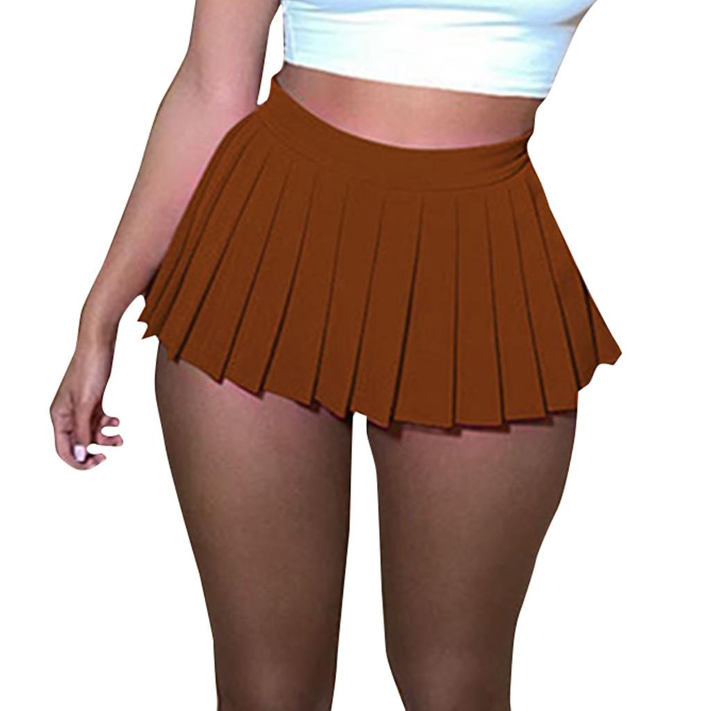 Damen Sommer Täglich Einfarbig Sexy Kurzer Faltenrock
