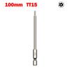 100mm Torx Screwdriver Bit with Standard Shank Diameter and Magnetic Feature
