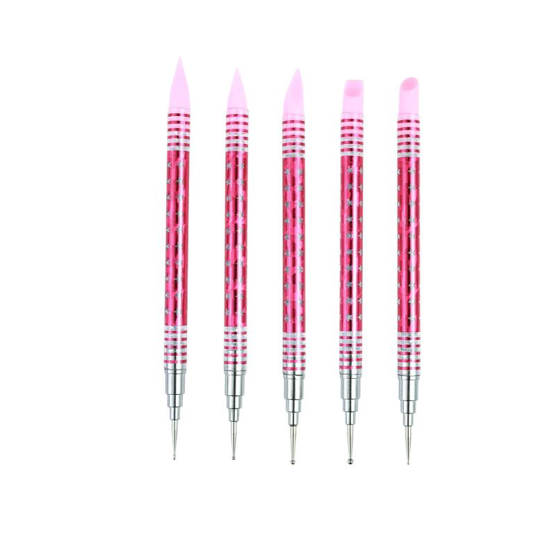 5Pcs Nails Art Dotting Pen Nails Brushes For Nails Art Accessories Tools Kits Nail Supplies For Professionals Manicure Set