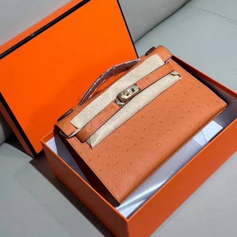 2026 Neue Leder-Damenhandtasche erste Schicht Straußenmuster Rindsleder erste und zweite Generation tragbar Einzel schulter schräg über tragbar Damenhandtasche